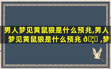 男人梦见黄鼠狼是什么预兆,男人梦见黄鼠狼是什么预兆 🦄 ,梦见黄鼠狼非常聪明